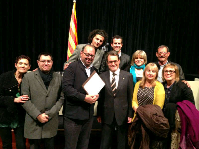entrega de premio por el Honorable Artur Mas, Presidente de la Generalitat de Cataluña